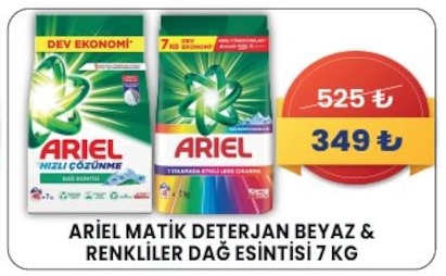 Ariel Matik Deterjan Beyaz & Renkliler Dağ Esintisi 7 Kg
