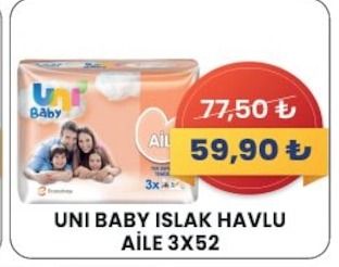 Uni Baby Islak Havlu Aile 3X52
