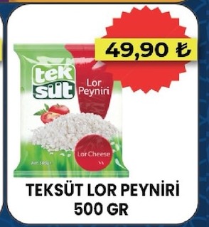 Teksüt Lor Peyniri 500 Gr