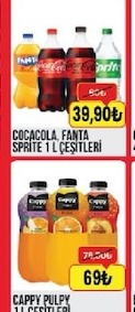 Coca Cola Fanta Sprite 1 Lt Çeşitleri
