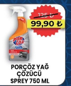 Porçöz Yağ Çözücü Sprey 750 Ml