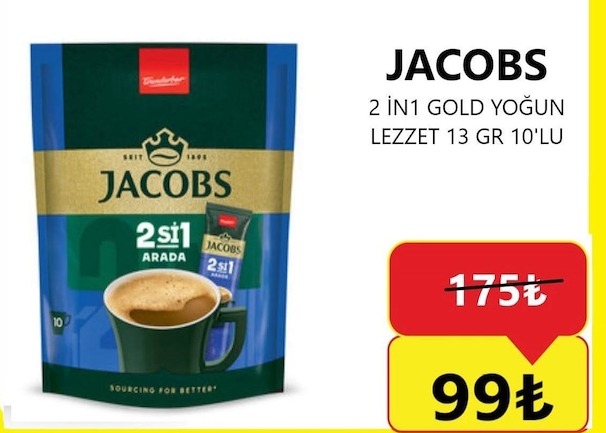 Jacobs 2 In 1 Gold Yoğun Lezzet 13 Gr 10'Lu