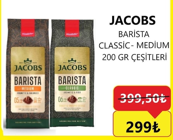 Jacobs Barista Classic Medium 200 Gr Çeşitleri