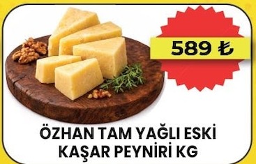 Özhan Tam Yağlı Eski Kaşar Peyniri Kg