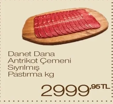 Danet Dana Antrikot Çemeni Sıyrılmış Pastırma Kg