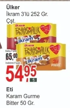 Ülker İkram 3'Lü 252 Gr. Çşt.