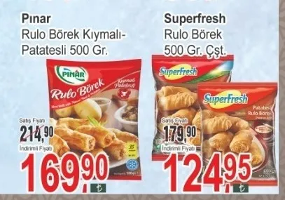 Pınar Rulo Börek Kıymalı-Patatesli 500 Gr.