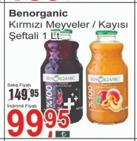 Benorganic Kırmızı Meyveler / Kayısı Şeftali 1 Lt.