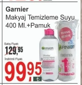 Garnier Makyaj Temizleme Suyu 400 Ml + Pamuk