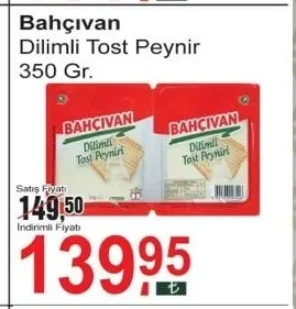 Bahçıvan Dilimli Tost Peynir 350 Gr.