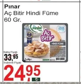Pınar Aç Bitir Hindi Füme 60 Gr.