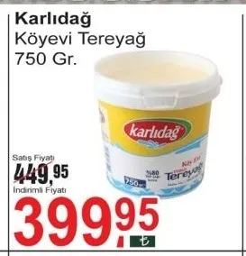 Karlıdağ Köyevi Tereyağ 750 Gr.