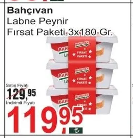 Bahçıvan Labne Peynir Fırsat Paketi 3X180 Gr.