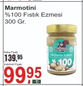 Marmotini %100 Fıstık Ezmesi 300 Gr.