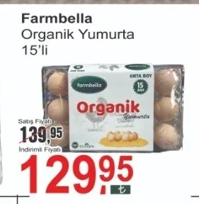 Farmbella Organik Yumurta 15'Li