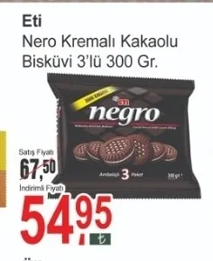 Eti Nero Kremalı Kakaolu Bisküvi 3'Lü 300 Gr.