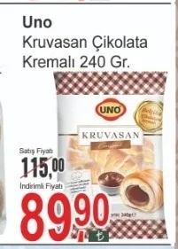 Uno Kruvasan Çikolata Kremalı 240 Gr.
