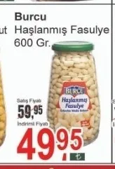 Burcu Haşlanmış Fasulye 600 Gr.