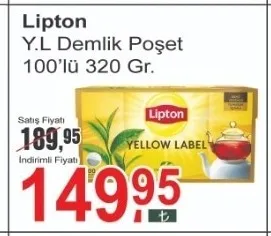 Lipton Y.L Demlik Poşet 100'Lü 320 Gr.