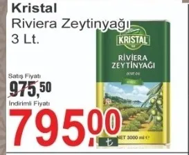 Kristal Dolgun Sızma Zeytinyağı 3 Lt.