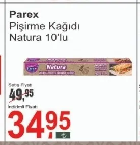 Parex Pişirme Kağıdı Natura 10'Lu