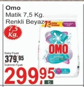 Omo Matik 7,5 Kg. Renkli Beyaz