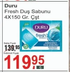 Duru Fresh Duş Sabunu 4X150 Gr. Çşt