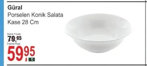 Güral Porselen Konik Salata Kase 28 Cm
