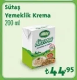 Sütaş Yemeklik Krema 200 Ml