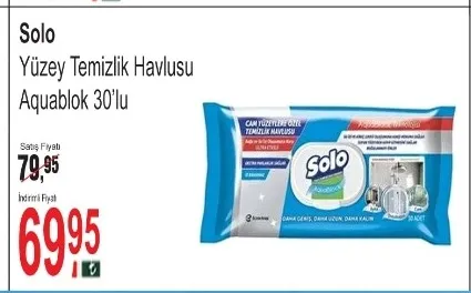 Solo Yüzey Temizlik Havlusu Aquablok 30'Lu