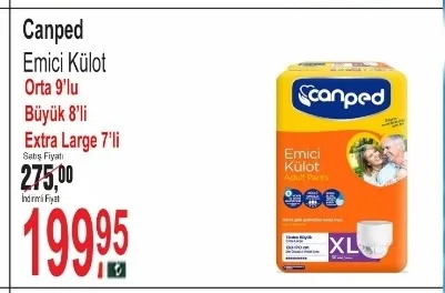 Canped Emici Külot Orta 9'Lu Büyük 8'Li Extra Large 7'Li