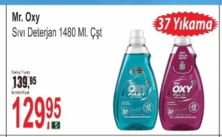 Mr. Oxy Sıvı Deterjan 1480 Ml. Çşt