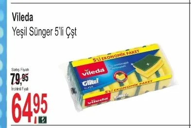 Vileda Yeşil Sünger 5'Li Çşt