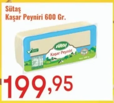 Sütaş Kaşar Peyniri 600 Gr