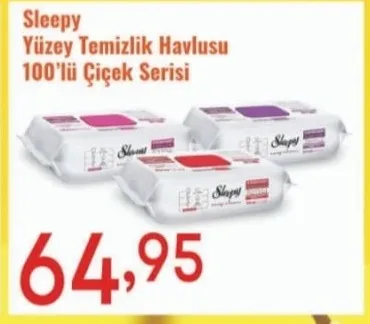 Sleepy Yüzey Temizlik Havlusu 100'Lü Çiçek Serisi