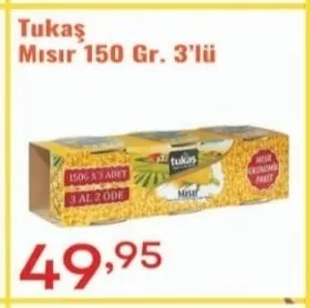 Tukaş Mısır 150 Gr. 3'Lü