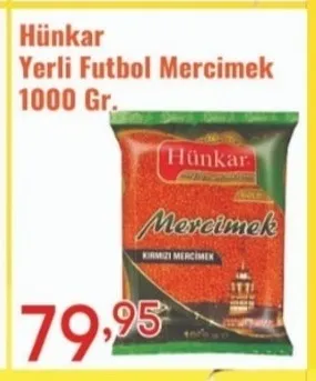 Hünkar Yerli Futbol Mercimek 1000 Gr