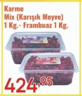 Karme Mix (Karışık Meyve) 1 Kg.- Frambuaz 1 Kg.