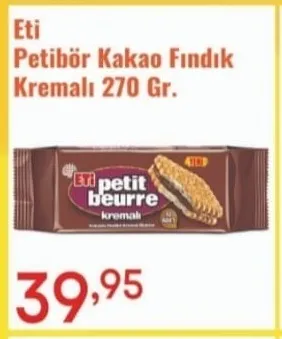 Eti Petibör Kakao Fındık Kremalı 270 Gr.