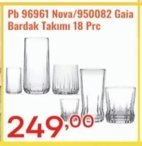 Pb 96961 Nova/950082 Gaia Bardak Takımı 18 Prc