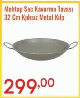 Mehtap Sac Kavurma Tavası 32 Cm Kpksız Metal Kılp