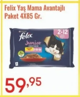 Felix Yaş Mama Avantajlı Paket 4X85 Gr