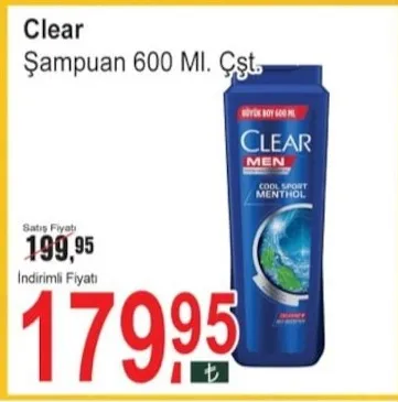 Clear Şampuan 600 Ml Çst