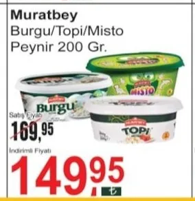 Muratbey Burgu/Topi/Misto Peynir 200 Gr.