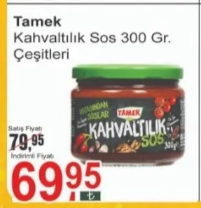 Tamek Kahvaltılık Sos 300 Gr. Çeşitleri