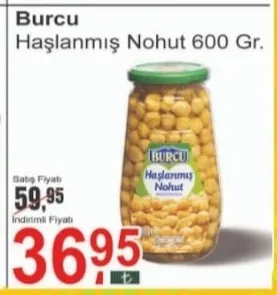 Burcu Haşlanmış Nohut 600 Gr.
