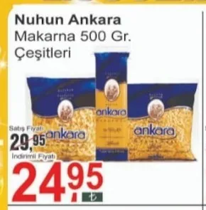 Nuhun Ankara Makarna 500 Gr. Çeşitleri