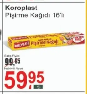 Koroplast Pişirme Kağıdı 16'Lı