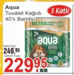 Aqua Tuvalet Kağıdı 40'Li Bambu