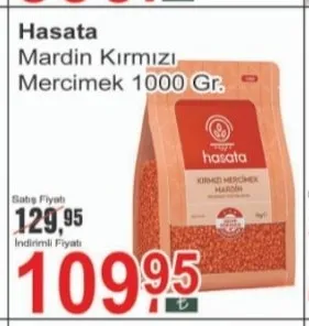 Hasata Mardin Kırmızı Mercimek 1000 Gr